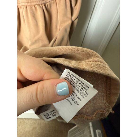 American Eagle Women's Light Brown Babydoll Mini Sweatshirt Dress Size XL - Picture 6 of 7